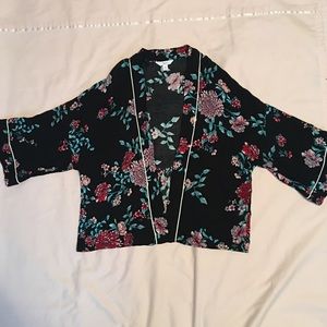 Floral print kimono